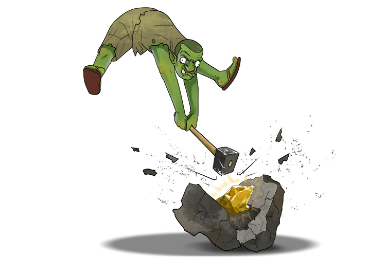 The orc (ore) mined rock and extracted the metal